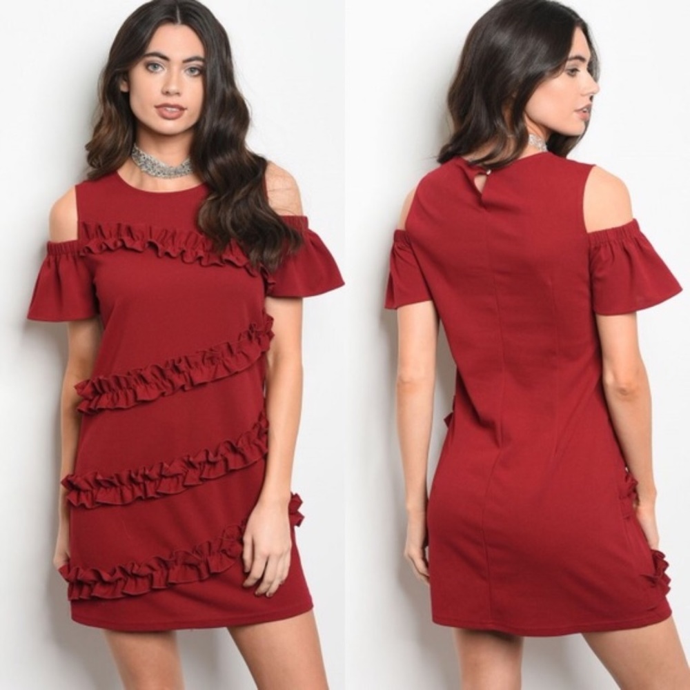 Red ruffle dress